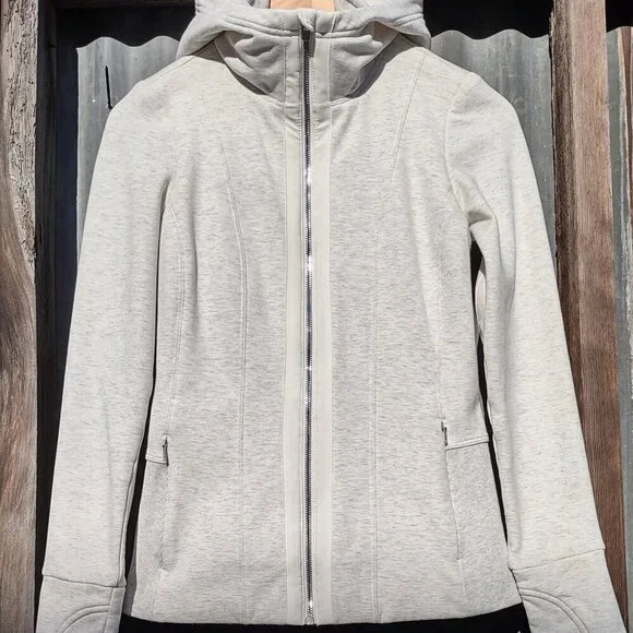 Athleta Luxe Victory Hoodie Jacket Full Zip Sweatshirt Faux Fur Lined Women XXS - Picture 5 of 10